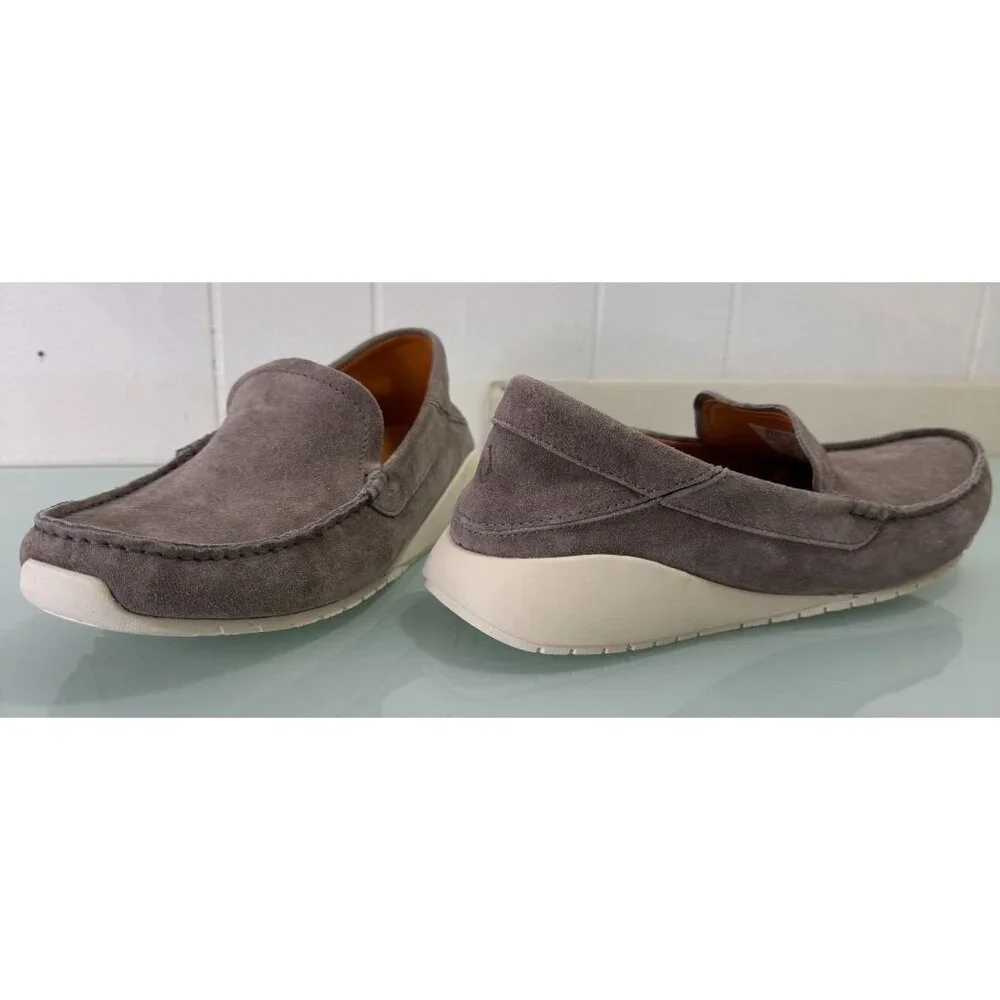 Olukai KA'A Loafer Slip on Driving Shoes Mens Size 10 Gray Leather Suede Casual